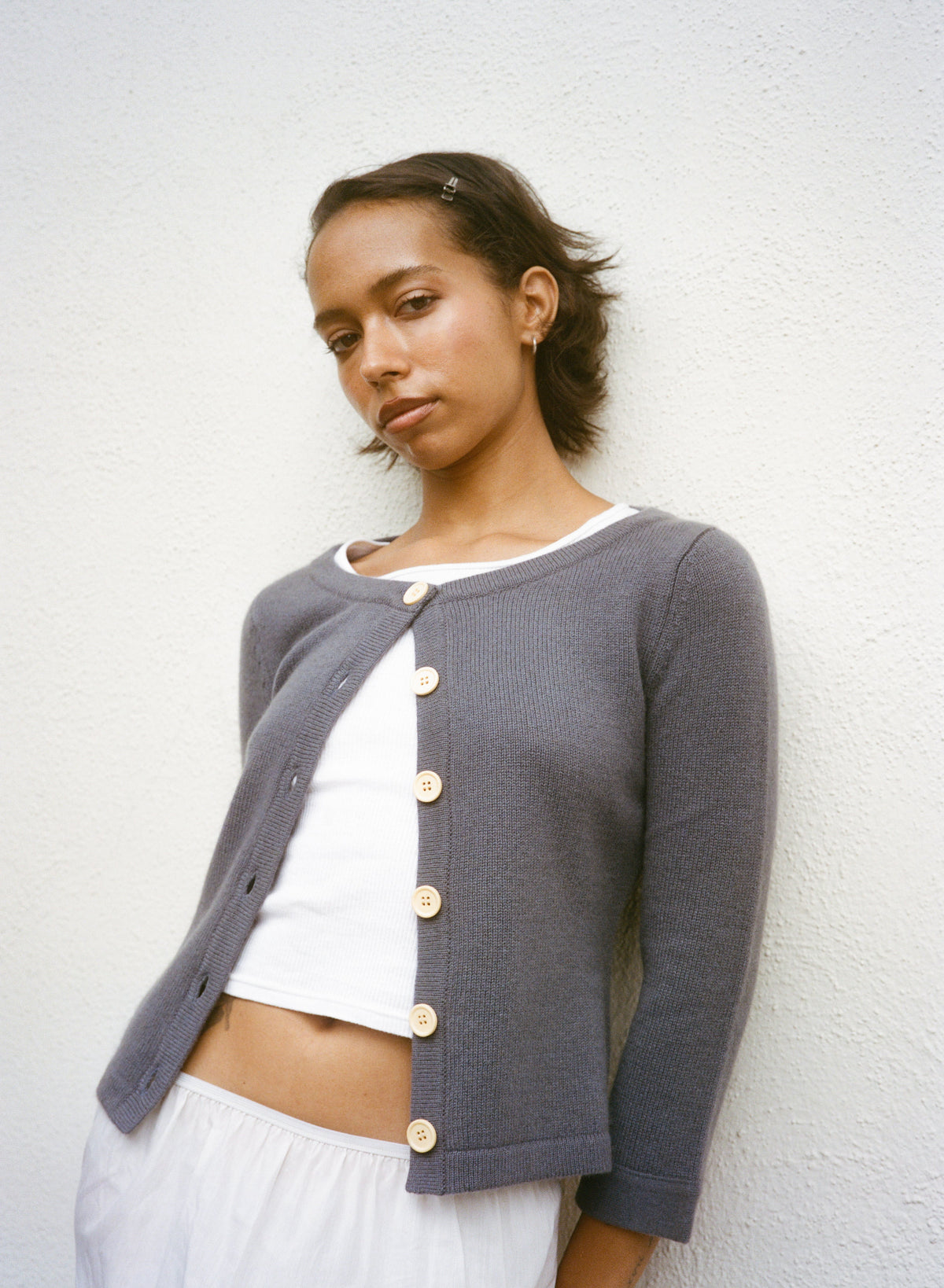 3/4 Sleeve Cashmere Cardigan