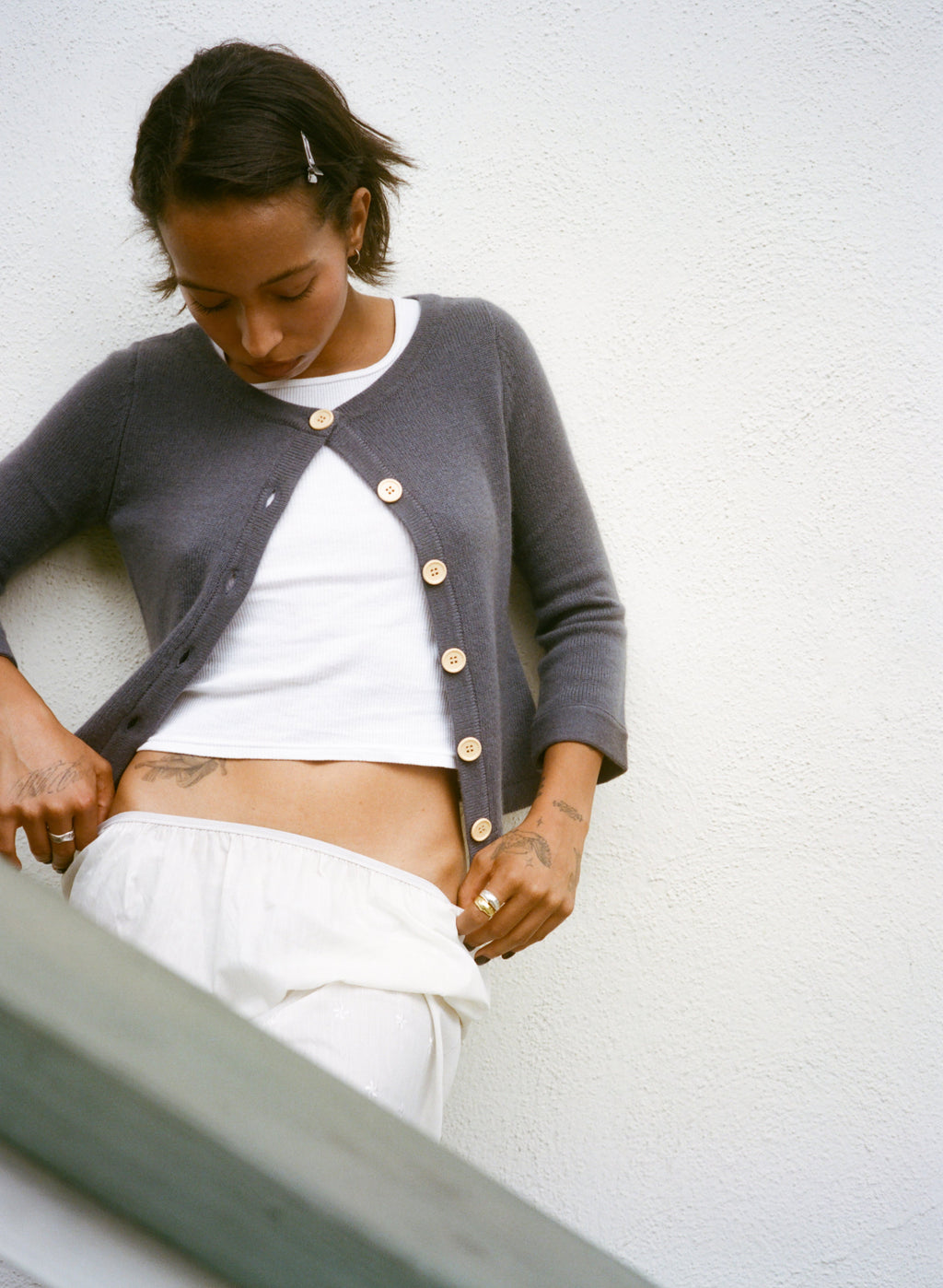 3/4 Sleeve Cashmere Cardigan