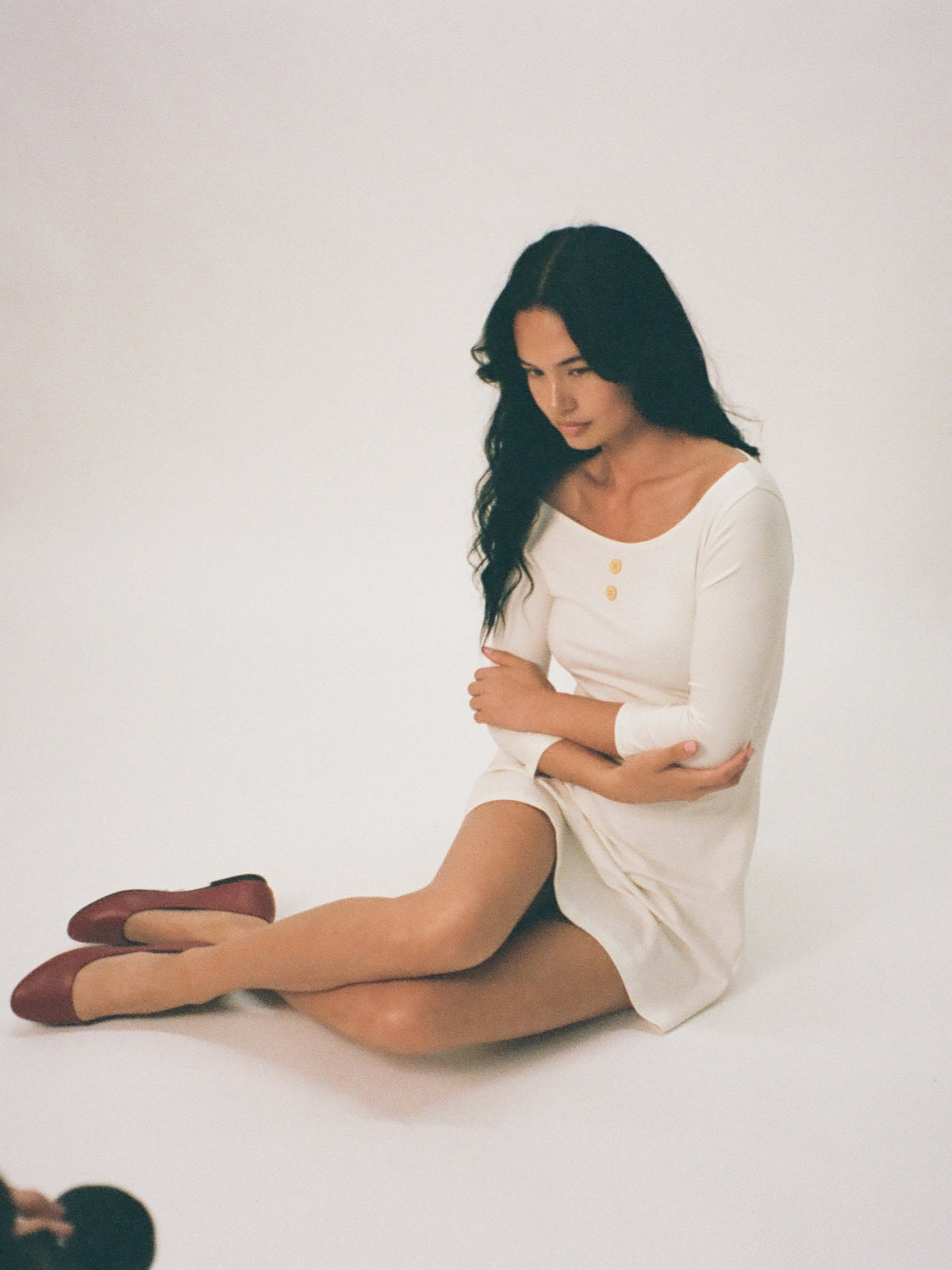 3/4 Sleeve Boat Neck Dress
