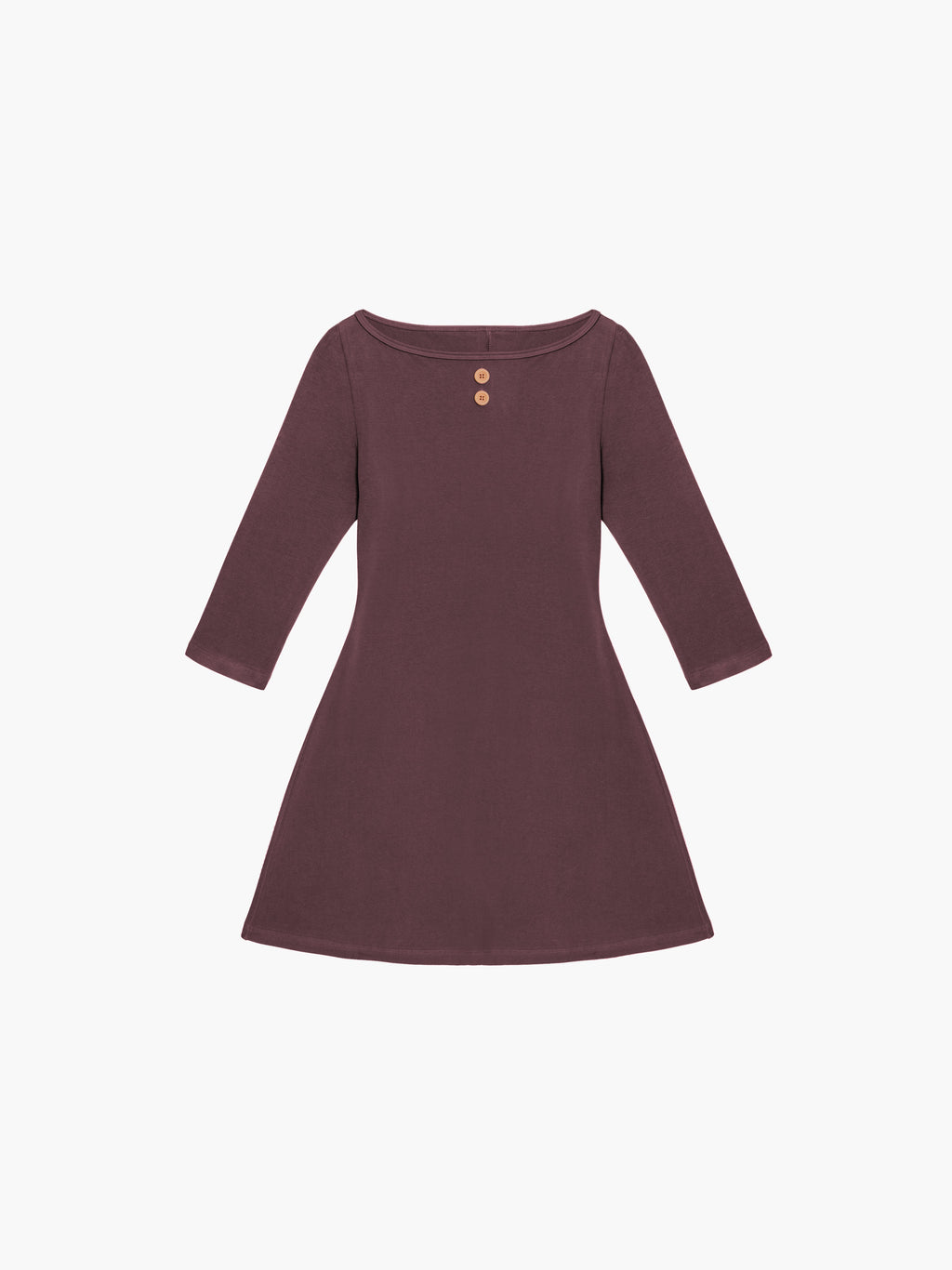 3/4 Sleeve Boat Neck Dress