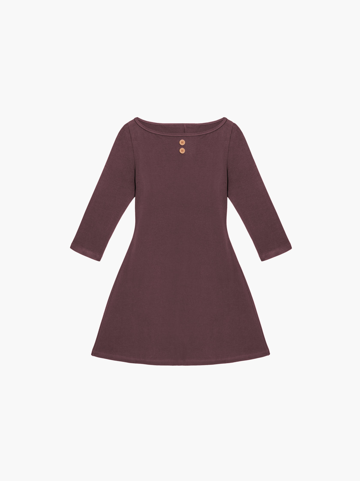 3/4 Sleeve Boat Neck Dress