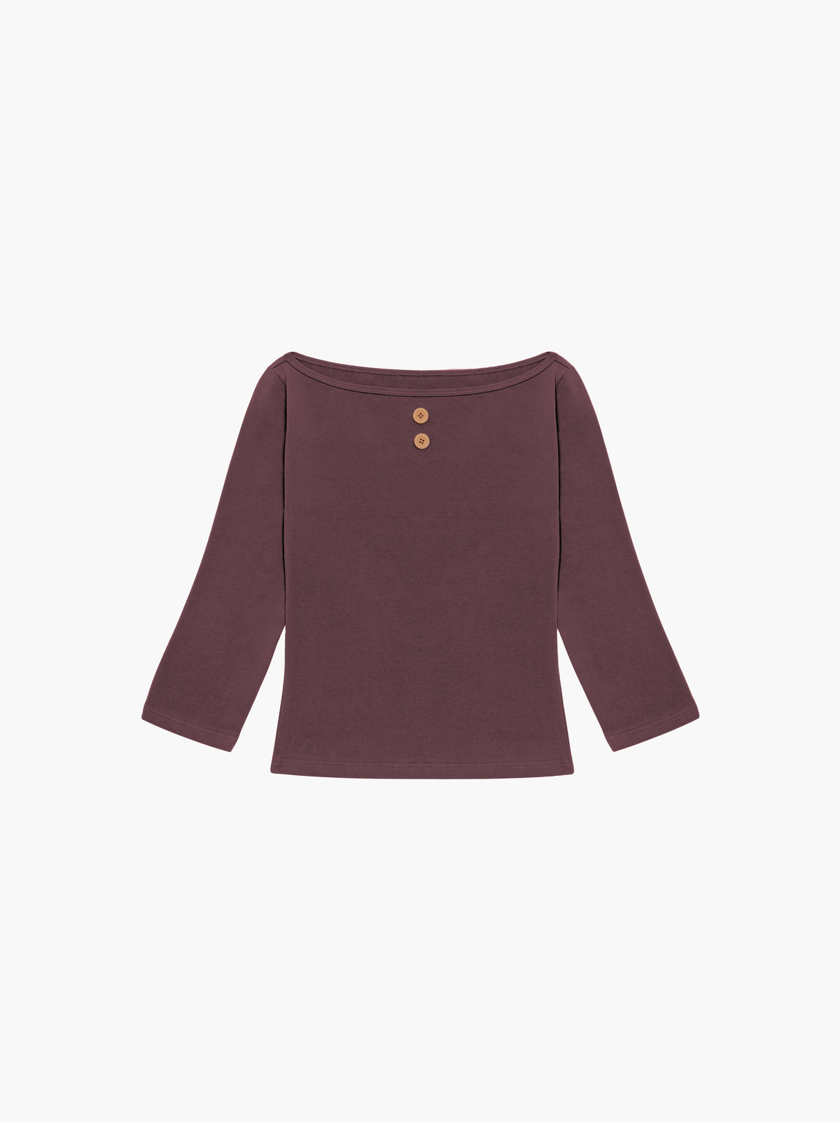 3/4 Sleeve Boat Neck Top