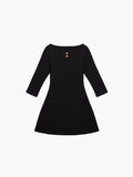 3/4 Sleeve Boat Neck Dress