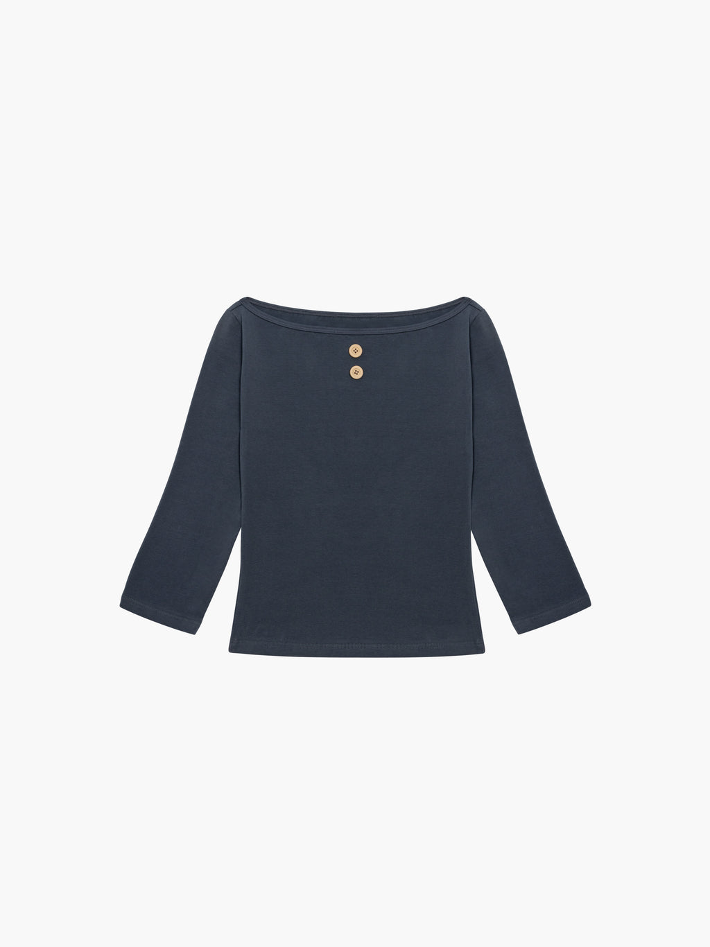 3/4 Sleeve Boat Neck Top