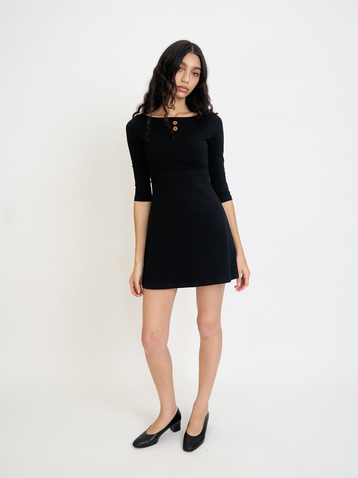 3/4 Sleeve Boat Neck Dress