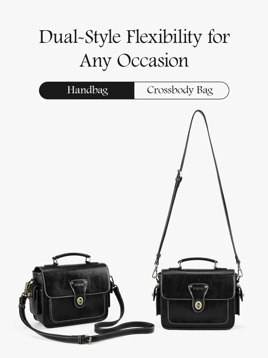 Alison Vintage Vegan Leather Crossbody Bag