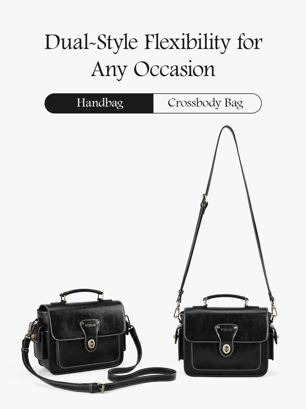 Alison Vintage Vegan Leather Crossbody Bag