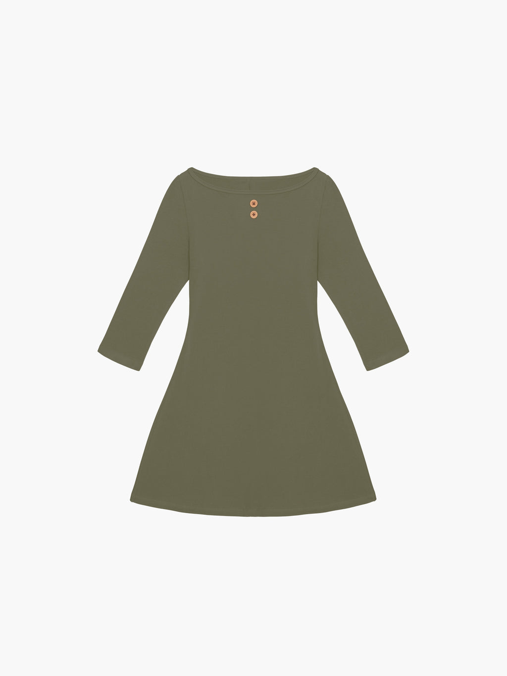 3/4 Sleeve Boat Neck Dress