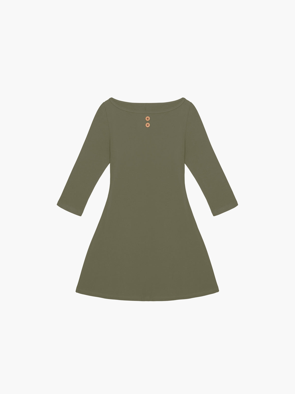 3/4 Sleeve Boat Neck Dress