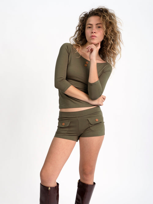 Button Mini Shorts