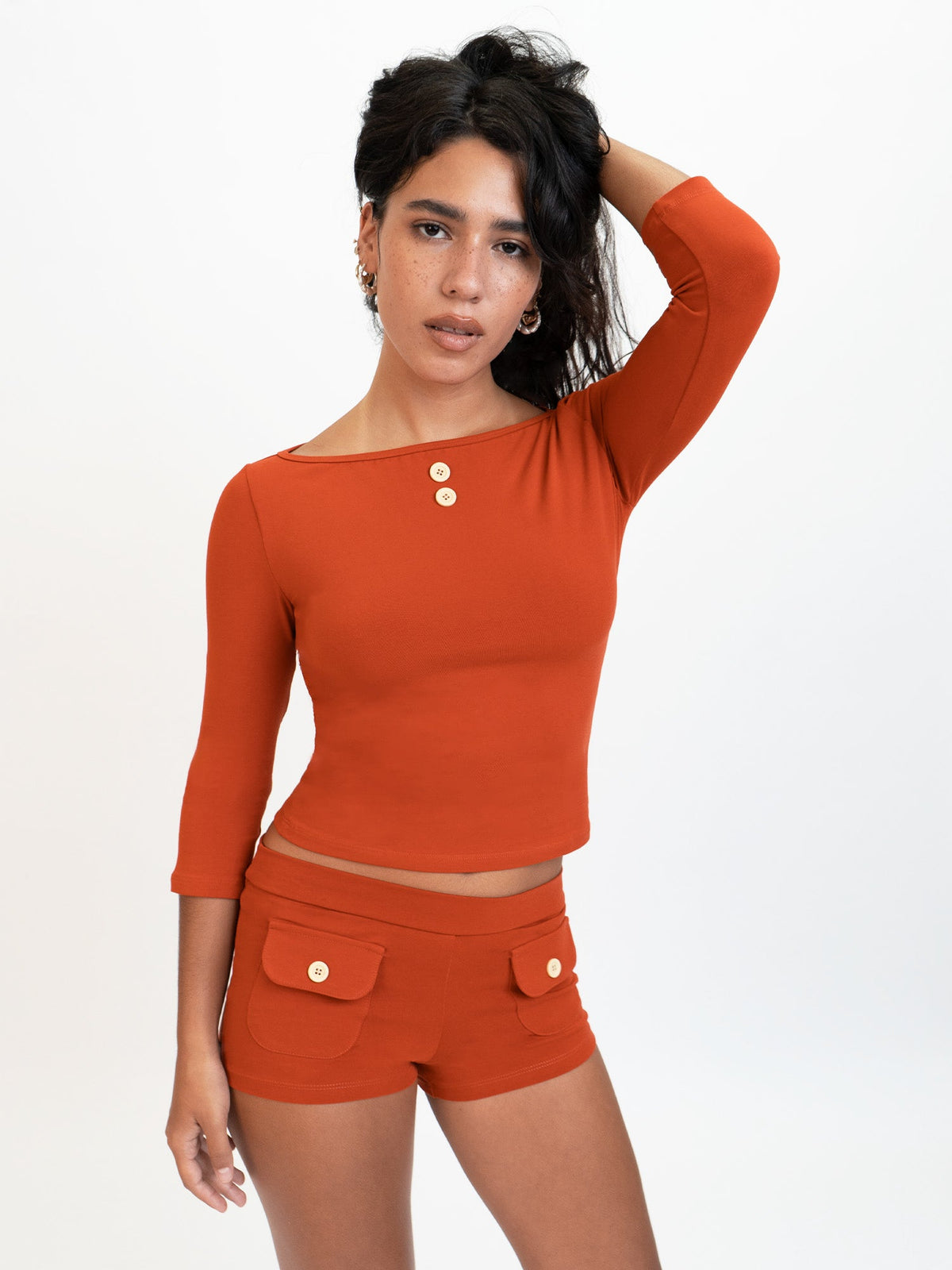 Button Mini Shorts