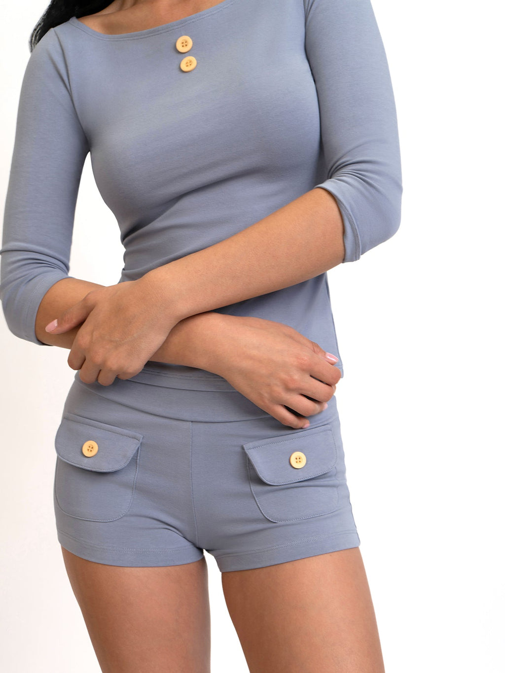 3/4 Sleeve Boat Neck Top