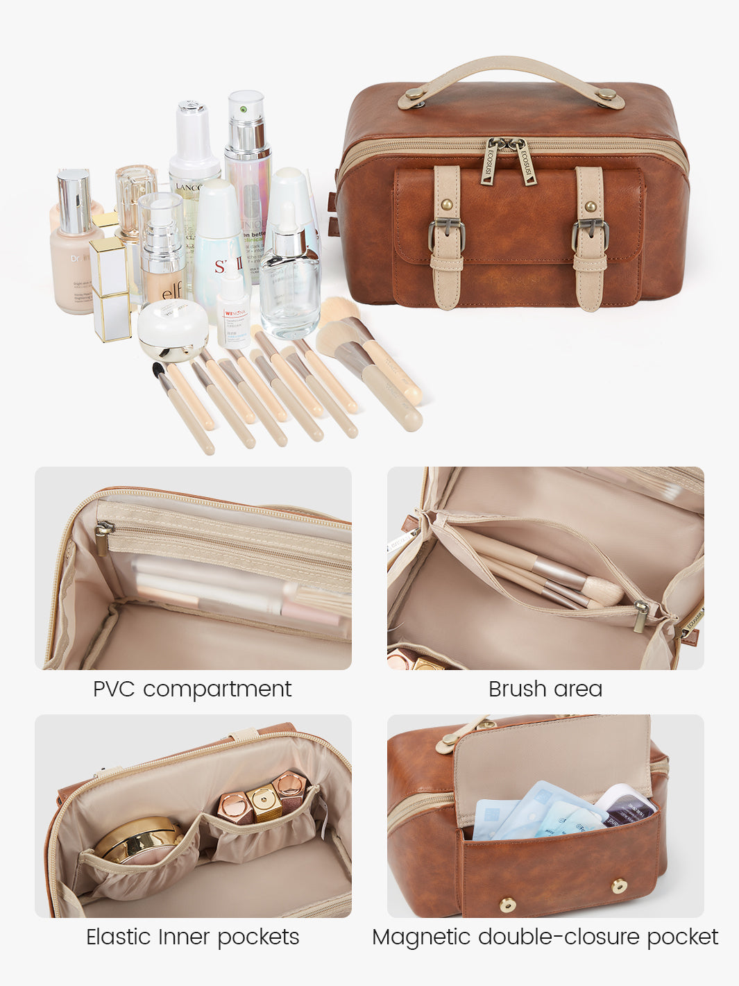 Elena Open Flat Cosmetic Makeup Bag