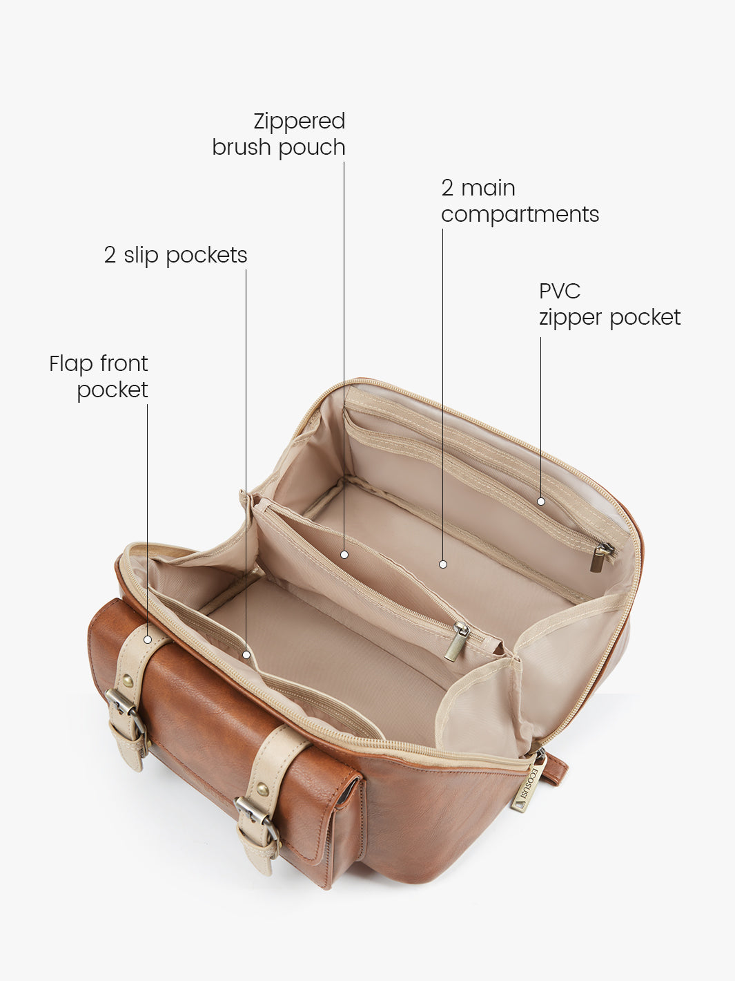 Elena Open Flat Cosmetic Makeup Bag