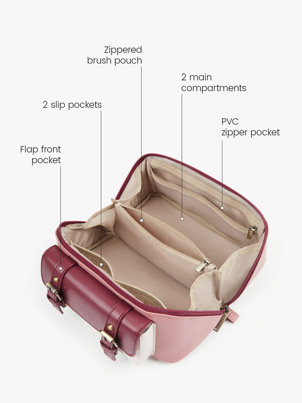 Elena Open Flat Cosmetic Makeup Bag