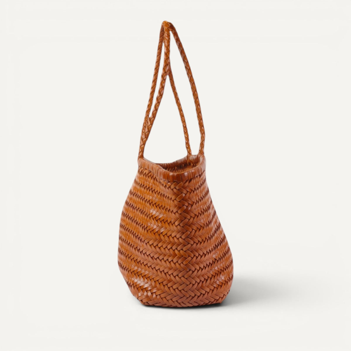 Lana Woven Leather Shoulder Tote Bag