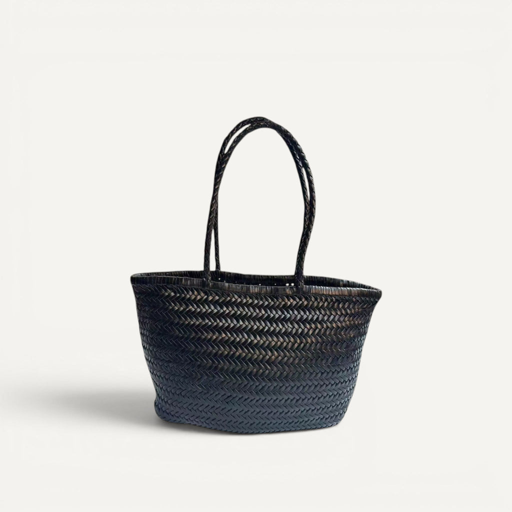 Lana Woven Leather Shoulder Tote Bag