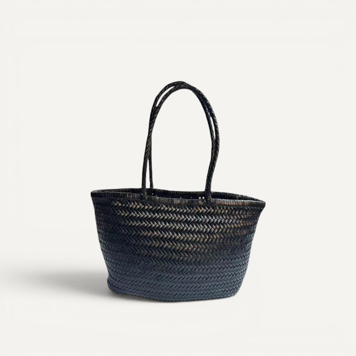 Lana Woven Leather Shoulder Tote Bag