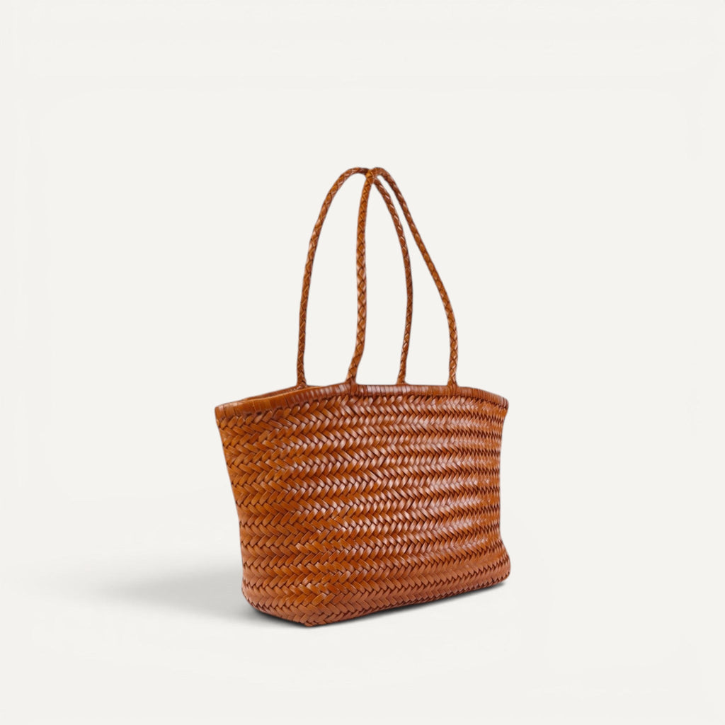 Lana Woven Leather Shoulder Tote Bag