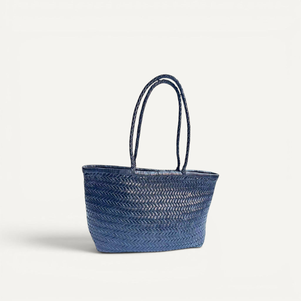 Lana Woven Leather Shoulder Tote Bag