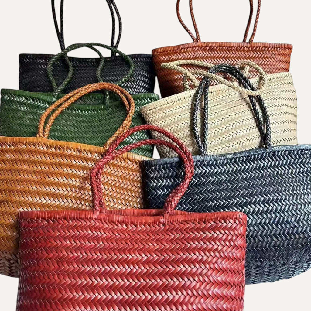 Lana Woven Leather Shoulder Tote Bag