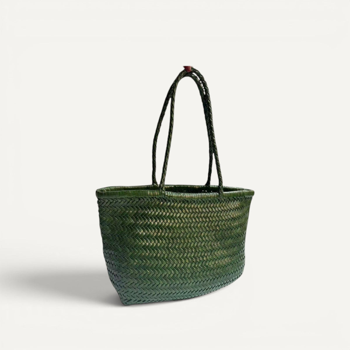 Lana Woven Leather Shoulder Tote Bag