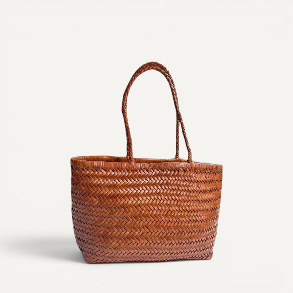 Lana Woven Leather Shoulder Tote Bag