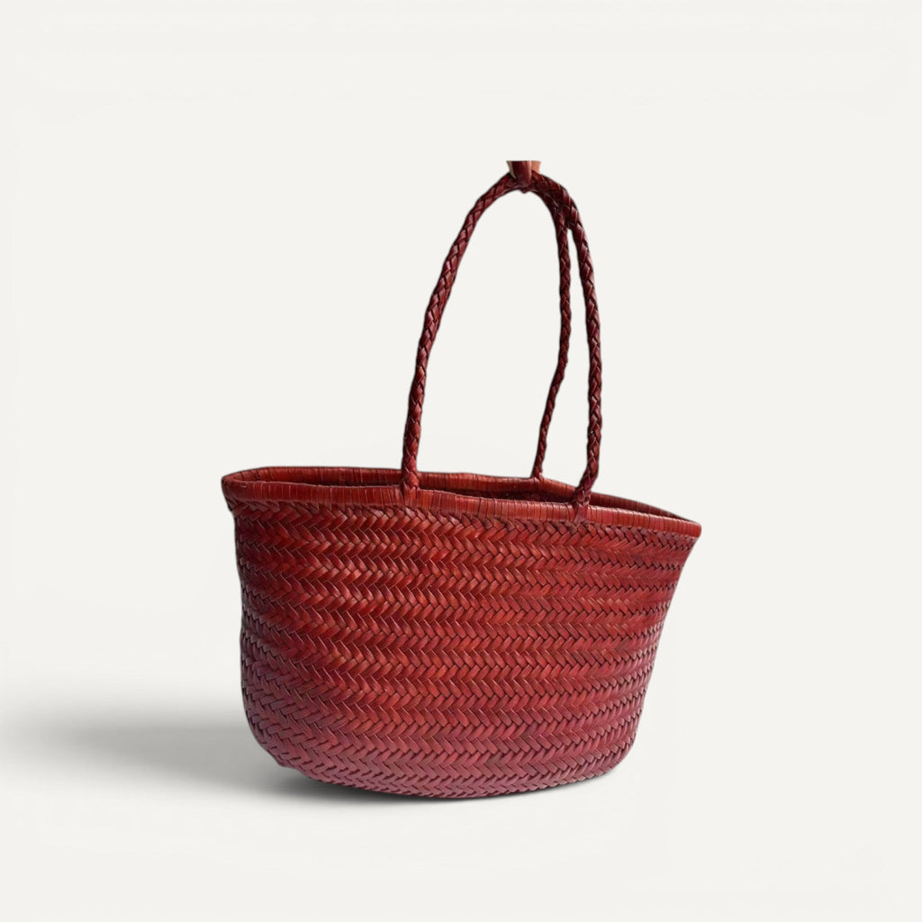 Lana Woven Leather Shoulder Tote Bag