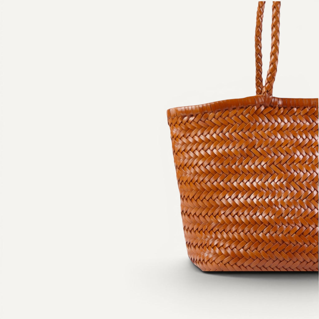 Lana Woven Leather Shoulder Tote Bag